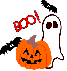 ghost and pumpkin with the word boo