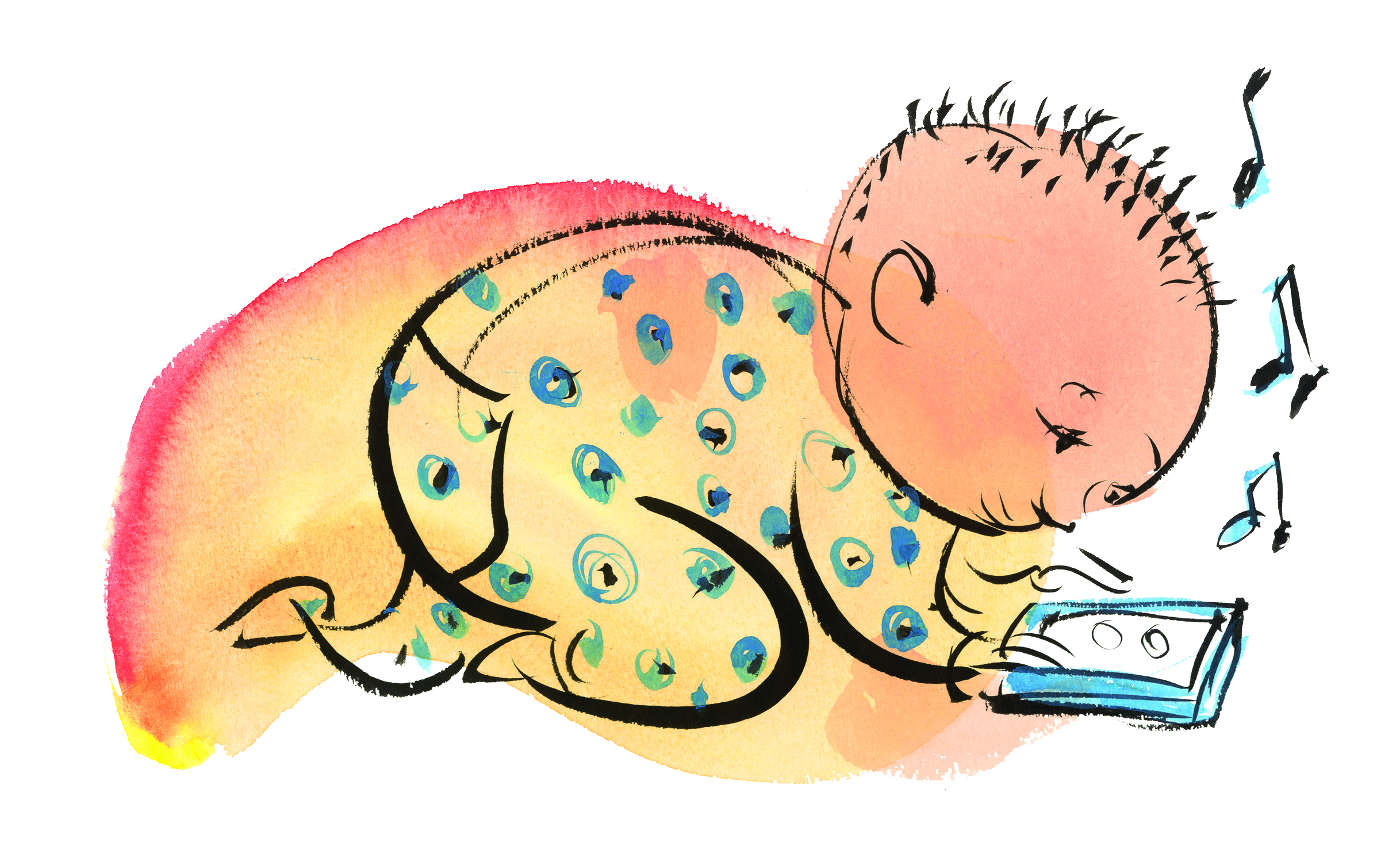 baby looking at tablet