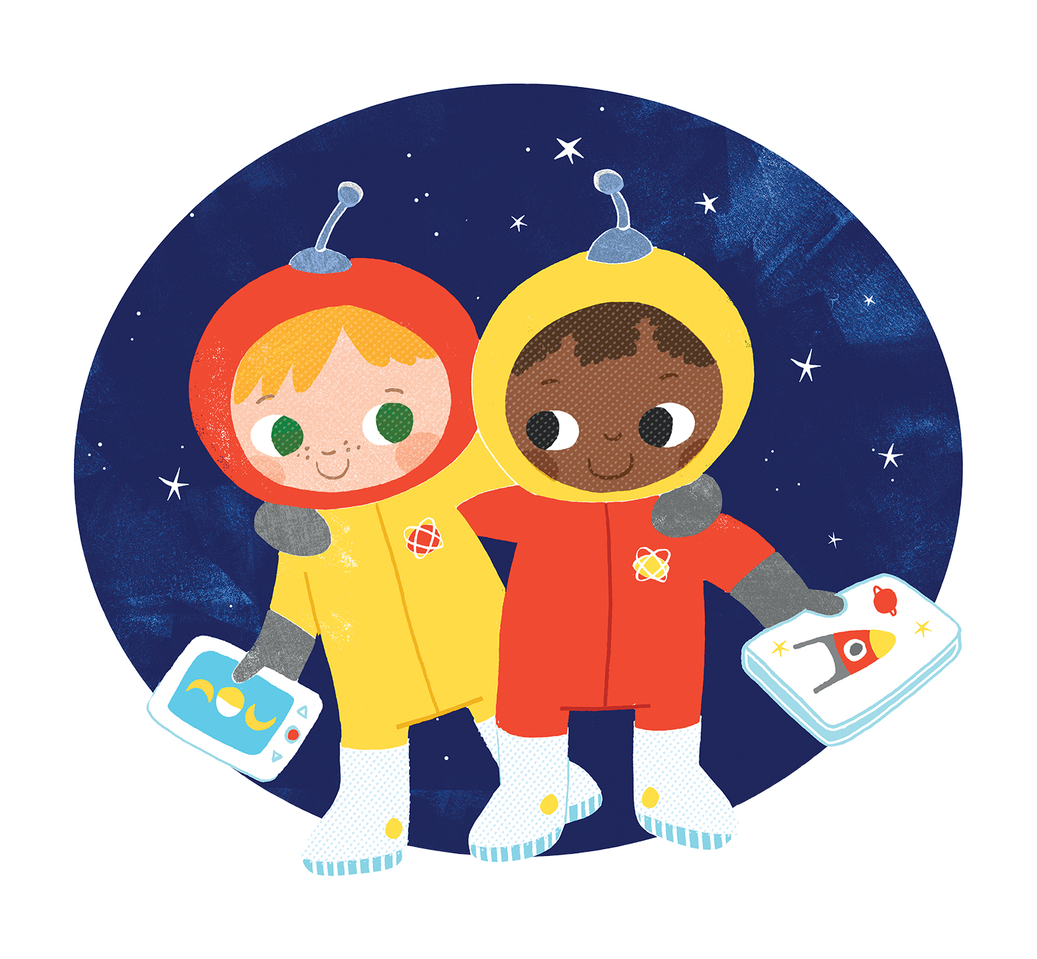 two children in spacesuits